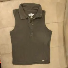 HOLLISTER ブラック ノースリーブポロシャツ XS ホリスター 黒のサムネイル