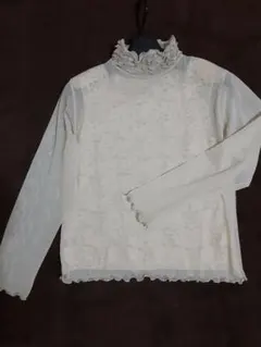 【最終】シースルートップス シアートップス (裏地花柄レース) 春秋おしゃれ