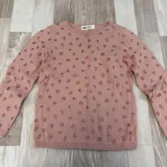 H&M ピンク ヒョウ柄模様 長袖セーター