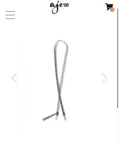 ajew スマホショルダーストラップ グレー ピンク 編み込み エジュー