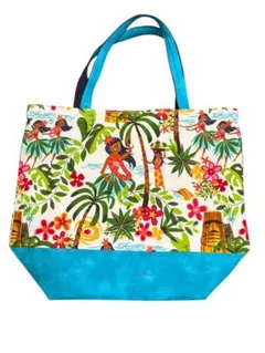 ハワイアン柄トートバッグ 大きめ