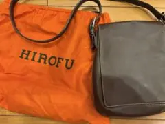 HIROFUブラウンレザーショルダーバッグ