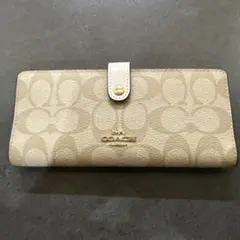 新品未使用】COACH コーチ 長財布 F32611 ホワイト ブラウン - メルカリ