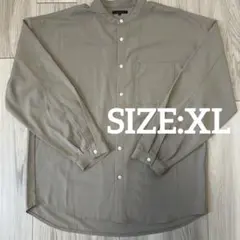m.f.editiorial ベージュ ノーカラー 長袖シャツ　XL