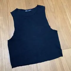 ZARA ザラ　タンクトップ　ノースリーブ　ブラック