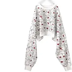 (O.K.)ショート丈トップス O.K. ハートプリント