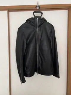 BEAMS レザーパーカー ジャケット ブラック