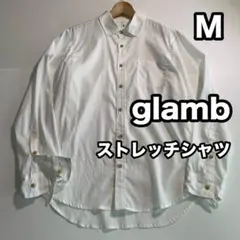 glamb ストレッチシャツ ブロードシャツ 長袖シャツ ホワイト 白シャツ Mのサムネイル