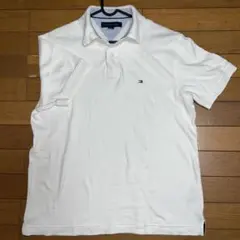 TOMMY HILFIGER 白 ポロシャツ ワンポイント 綿100%