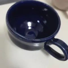 深青色 陶器 マグカップ シンプル　　名入り