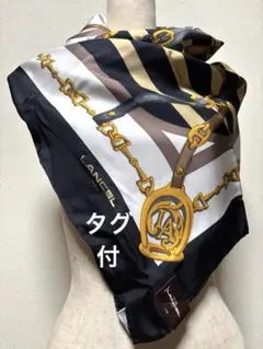 タグ付 LANCEL（ランセル）シルク大判スカーフ 馬具