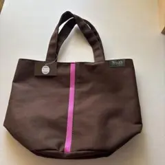TULLY'S ブラウン トートバッグ ピンクストライプ