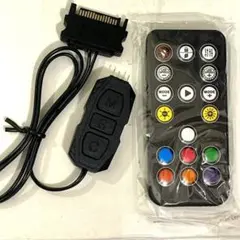 【新品】ARGB LEDコントローラー黒 5V 3ピン SATA電源 リモコン付