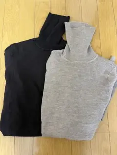 【ユニクロ】長袖タートルネックセーターXXL2色セット