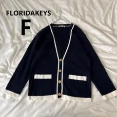 春服 羽織り 金ボタン オーバーサイズカーディガン ネイビー白ライン 春ニット