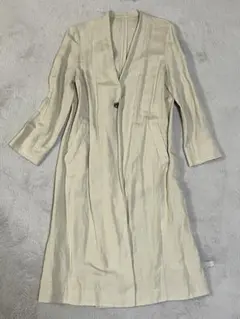 ベージュ リネンスプリングコート