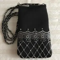 ハンドメイド　スマホポシェット　スマホ入れ