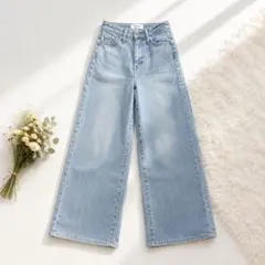 SOMETHING LISA ワイドハイウエストデニム XS ストレッチのサムネイル