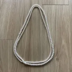 ホワイトパール 2連ネックレス パーティー　ロングネックレス