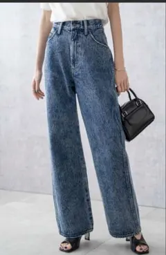 新品 WEGO ストレートデニムパンツ コバルトブルー Lサイズのサムネイル