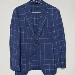 夏に最適✨涼しい背抜きREDA社製生地 メンズ テーラードジャケット チェック柄のサムネイル
