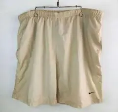 ナイキ　ナイロン　ショートパンツ　ハーフ　水陸両用　刺繍ロゴ　ベージュ　XL