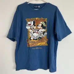 Disney ディズニー ミッキー ミニー Tシャツ L オーバーサイズ ブルー