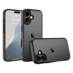 新品 iPhone17 ケース 耐衝撃 半透明 マット加工 指紋防止 ブラック