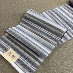 有松鳴海絞り単衣 錆青磁寄りのグレー系+藍 正絹 伝統工芸品 黒門工芸 