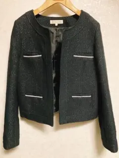 beams ノーカラージャケット ブラック　シルバー織のサムネイル