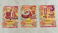 アイカツピザハットコラボカード3枚、ステッカーセット
