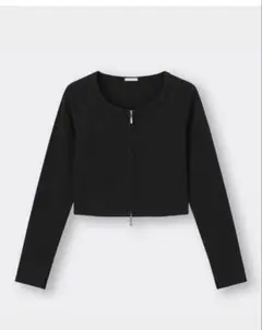 GU ジーユー　リブダブルジップカーディガン2点セット黒グレー