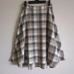 NATURAL BEAUTY BASIC チェック柄 フレアスカート Mのサムネイル