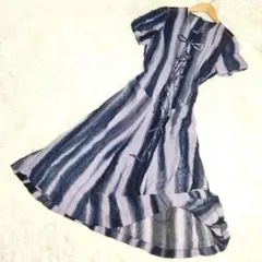 t.b センソユニコ ロングワンピース 半袖 シアー マキシ丈