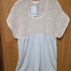 vert dense 透かし編みニットトップス M ニットTシャツ