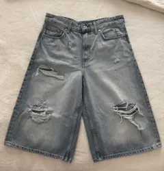 ZARA デニム ハーフパンツ ダメージ ジョーツ