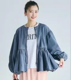 新品未使用タグ付き　coca デニムギャザージャケット　ブルー　M