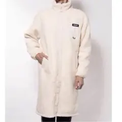 NERDY フリース　スタンドネック　ジャケット　ハイネック　ロング　アイボリー