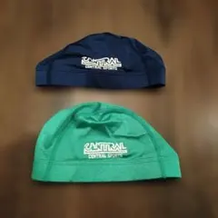 セントラルスイミング　水泳帽 ネイビー・グリーン Lサイズ