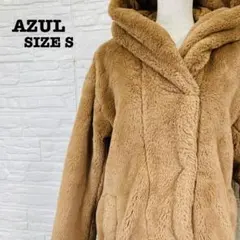 アズールバイマウジー S ボアコート 中綿 フード ファー キャメル 暖か