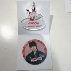 treasure はぴだんぶい　カフェ　ジフン　缶バッジ　キーホルダー