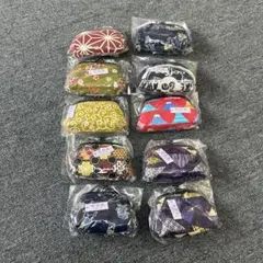 新品★布羽屋 和風模様 ポーチ、巾着袋、がま口10点セット