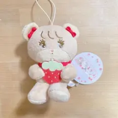 mikko illustrations ラテ　くま　いちごマスコットぬいぐるみ