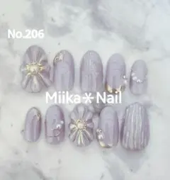 No.205 マグネットミラー×バカラネイル◇サイズオーダーはコメント下さい