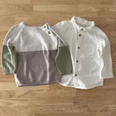 ベビー服 セーターとシャツセット 70