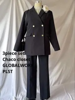 Lサイズ ダブルジャケット ブラウス パンツ　3点セット セレモニー　卒業　入学