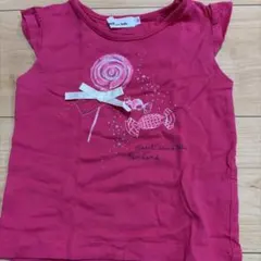 Oeil aime BeBe ピンク フリル袖 Tシャツ 80のサムネイル