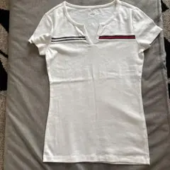 TOMMY HILFIGER VネックTシャツ S/P ホワイト