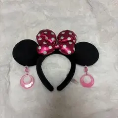 ディズニー ミニー カチューシャ イヤリング ピンク 水玉