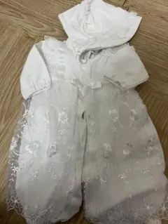 ホワイト刺繍ベビードレス 50〜60cm